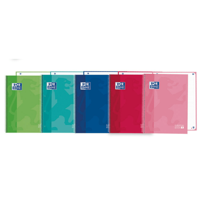Caderno Oxford Espiral European book, A4, 80 Folhas Pautadas Azul
