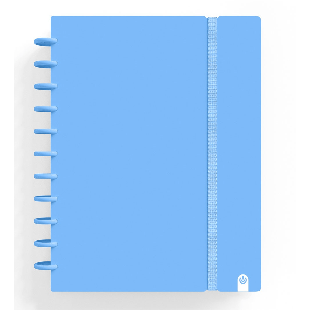 Caderno Carchivo Ingeniox A4 Pautado 80fl 100g Foam C/Elastico Azul Pastel