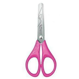 Tesoura 13cm escolar redonda rosa MAPED