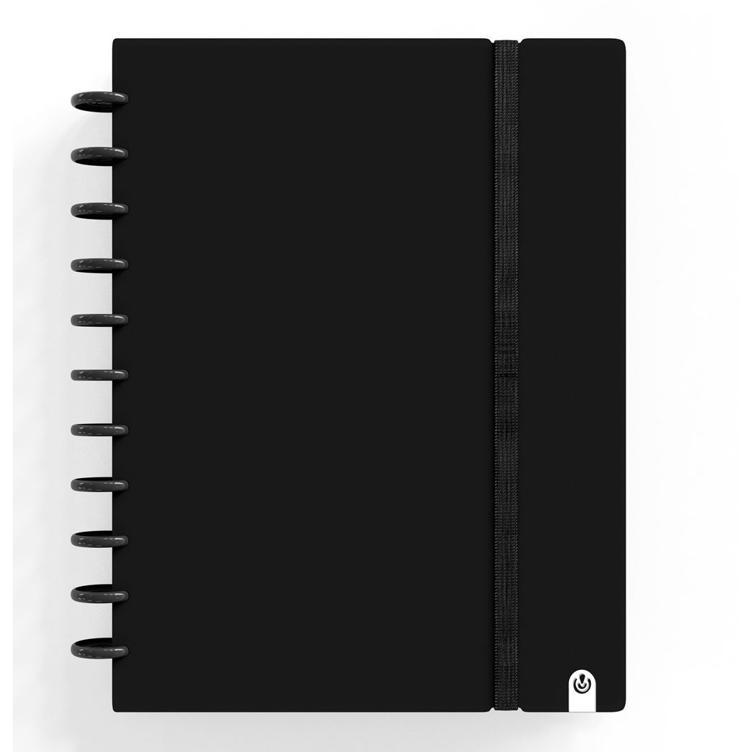 Caderno Carchivo Ingeniox A4 Pautado 80fl 100g Foam C/Elastico Preto