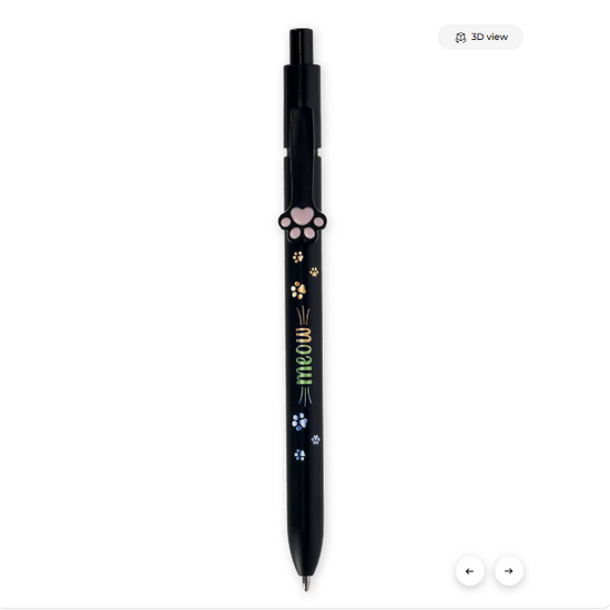 Esferográfica Legami Meow Tinta Preta | Caneta de Gel Escolar para Escrita e Apontamentos