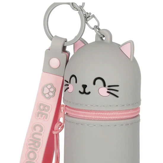 Porta-moedas com Porta-chaves Gato Kitty Mini Kawaii Legami