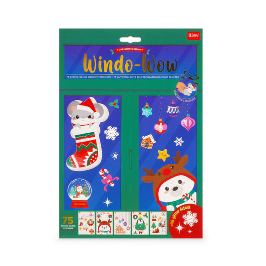 Legami Windo-Wow – 75 Autocolantes Estáticos para Janelas de Natal – Legami WDS0004, fotografia oficial 1
