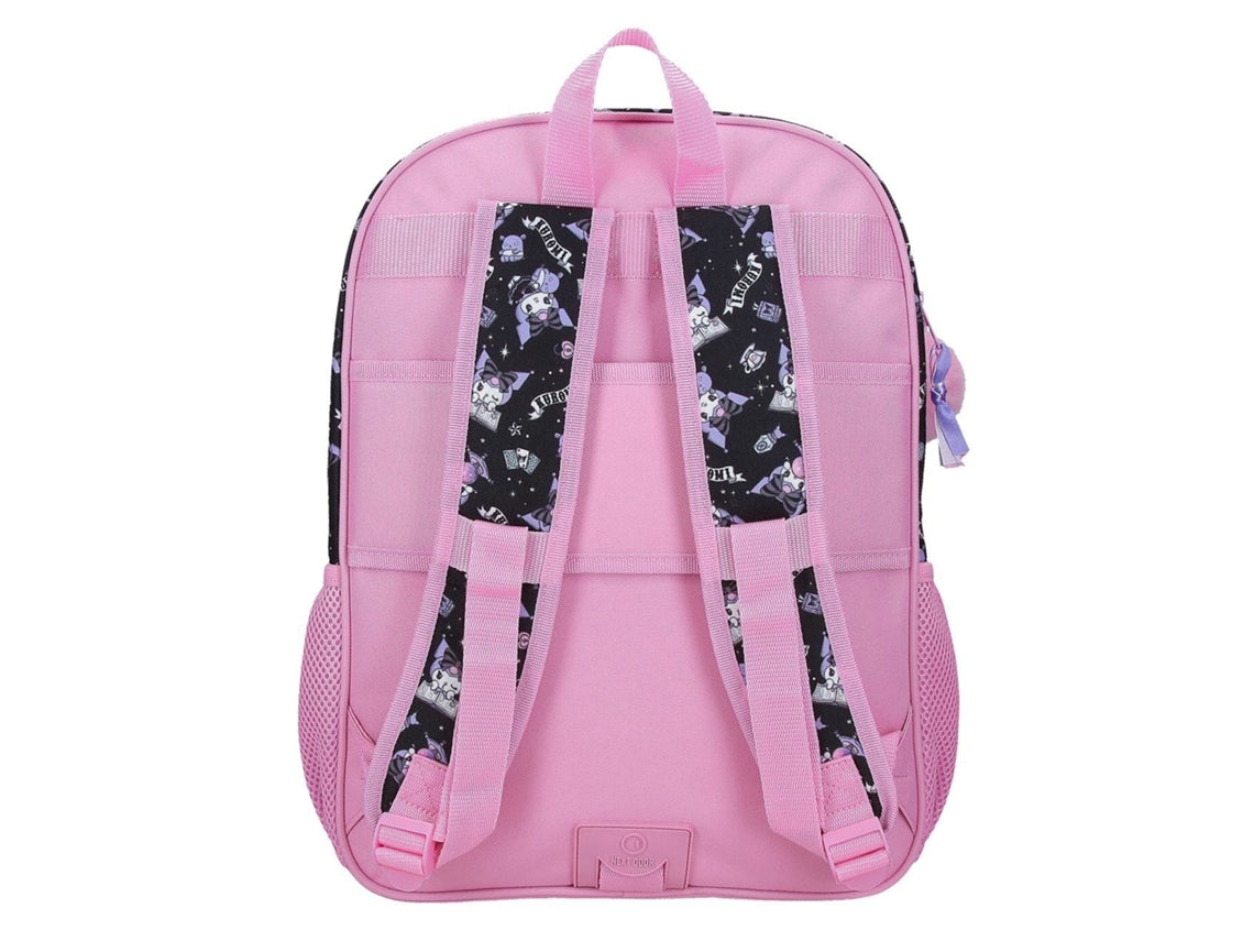 Mochila Escolar Sanrio Kuromi Fortune Telling com Carrinho 16L | Mochila Infantil com Rodas
