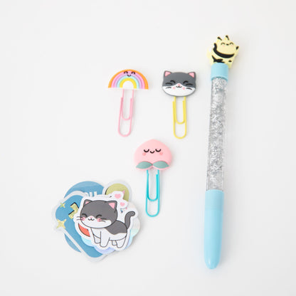 Estojo Caneta - Clips - Adesivos - Com muito brilho - Be inspired