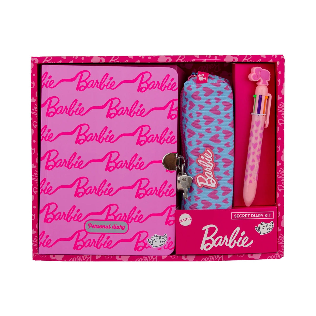 Kit Diário Secreto + Esferográfica Multi+ Estojo - Barbie — fotografia original do produto Barbie × Mr. Wonderful