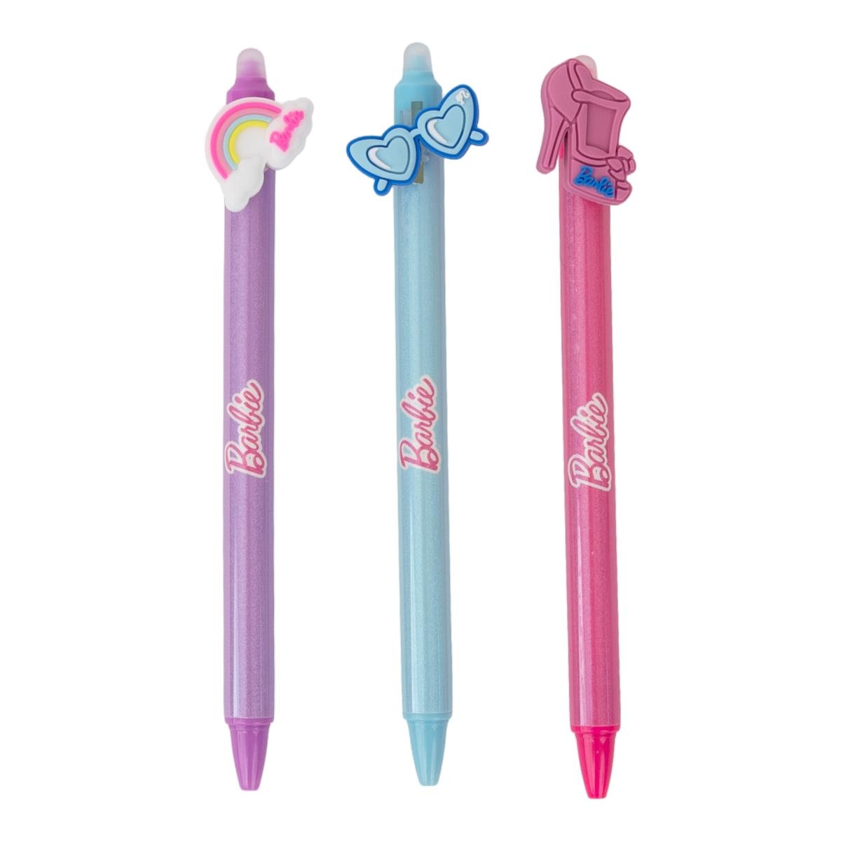 Esferográficas Apagáveis 3 Designs - Barbie — fotografia original do produto Barbie × Mr. Wonderful