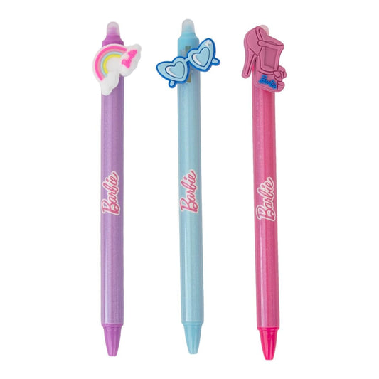 Esferográficas Apagáveis 3 Designs - Barbie — fotografia original do produto Barbie × Mr. Wonderful