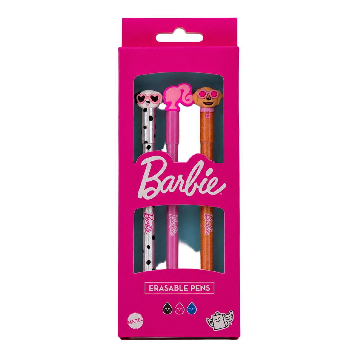 Conjunto de 3 Canetas Apagáveis Barbie — fotografia original do produto Barbie × Mr. Wonderful