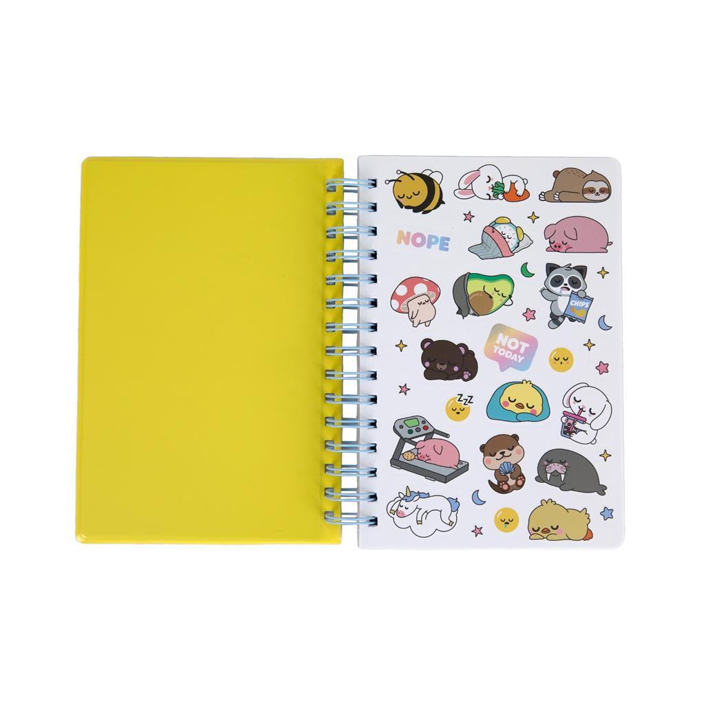 Caderno A5 Squishy Guaxinim Lazy - Lets take it easy - Mr. Wonderful - Papelaria Encantada