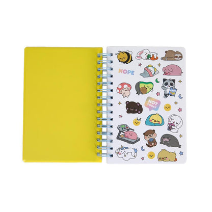 Caderno A5 Squishy Guaxinim Lazy - Lets take it easy - Mr. Wonderful - Papelaria Encantada