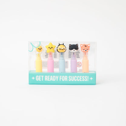 Conjunto de 5 marca-textos pastel – Cores suaves, ideias brilhantes - Live in colour