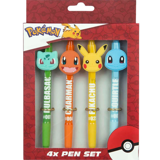Conjunto de 4 Canetas Pokémon