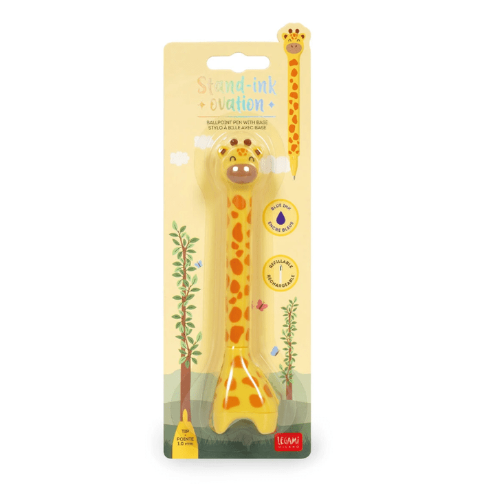 Esferográfica Girafa com Base - Stand - Ink Ovation Legami - Papelaria Encantada