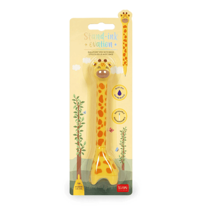 Esferográfica Girafa com Base - Stand - Ink Ovation Legami - Papelaria Encantada