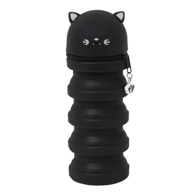Estojo extensível em silicone - Gato preto Mr Wonderful - Papelaria Encantada