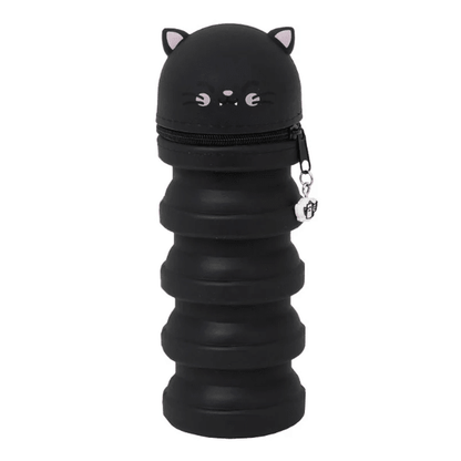 Estojo extensível em silicone - Gato preto Mr Wonderful - Papelaria Encantada