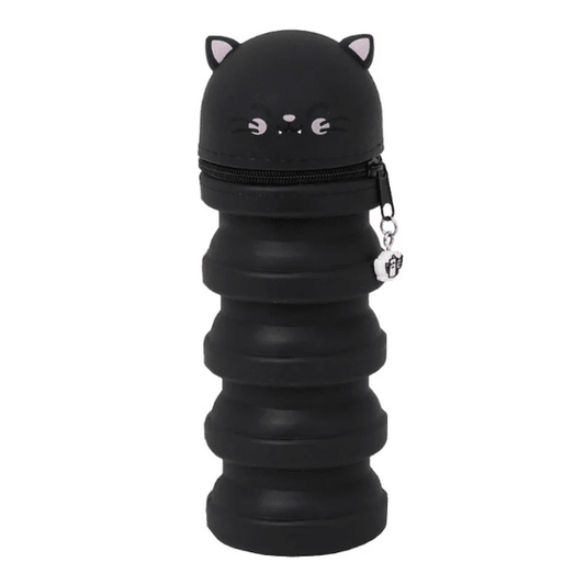 Estojo extensível em silicone - Gato preto Mr Wonderful - Papelaria Encantada