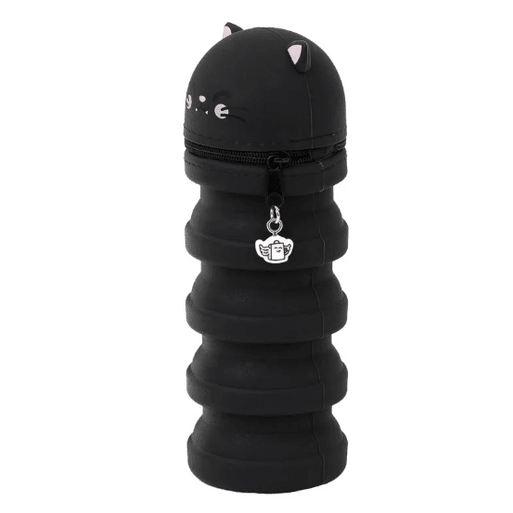 Estojo extensível em silicone - Gato preto Mr Wonderful - Papelaria Encantada