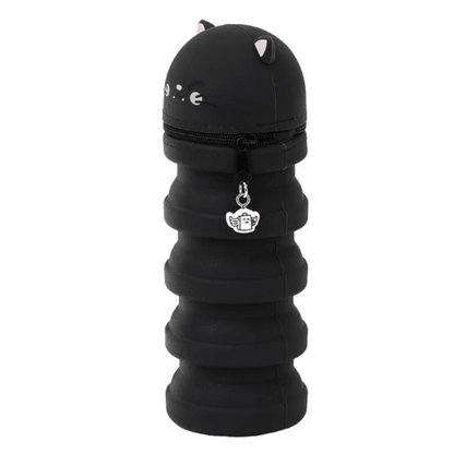 Estojo extensível em silicone - Gato preto Mr Wonderful - Papelaria Encantada
