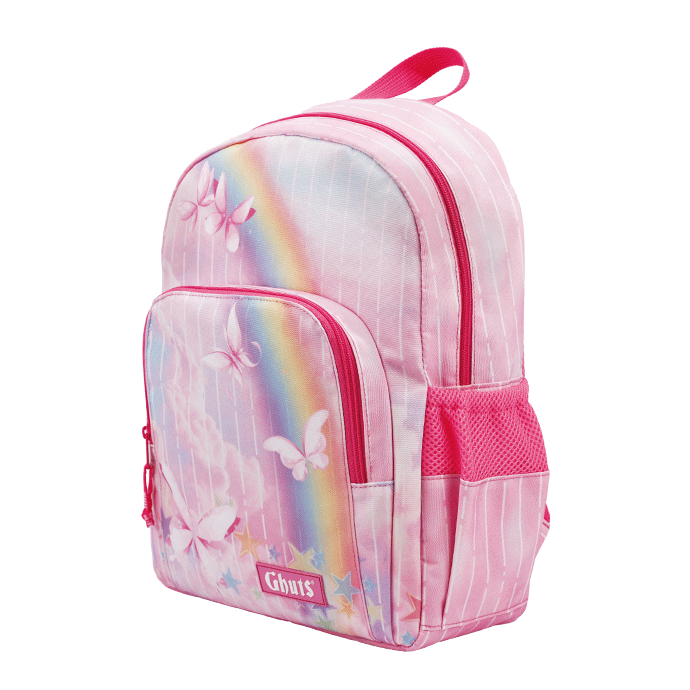 Mochila Escolar Primária Ghuts Prince Pink Rain 16L | Mochila Ergonómica para o 1.º Ciclo