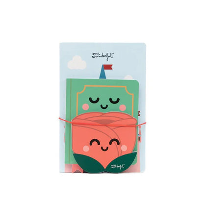 Conjunto de 3 Cadernos / Blocos de Notas Mr. Wonderful – Castelo, Livro e Rosa