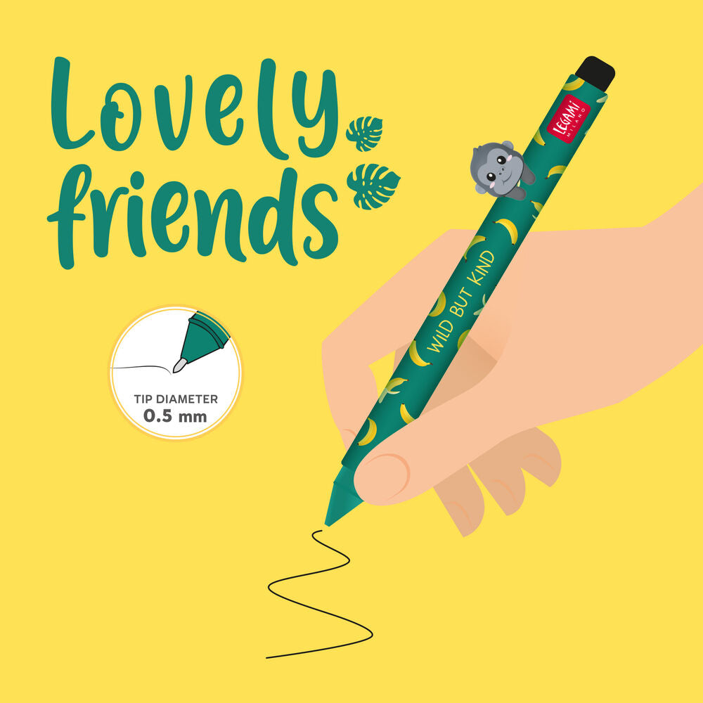 Caneta de gel Legami Lovely Friends Gorilla, fotografia oficial 3