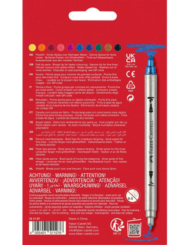 Marcadores Faber-Castell Dupla Ponta Glitter – Caixa com 10 Unidades