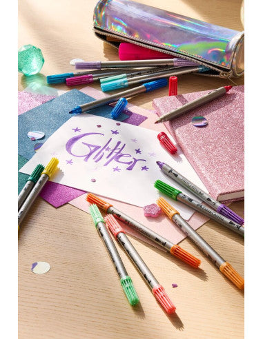 Marcadores Faber-Castell Dupla Ponta Glitter – Caixa com 10 Unidades