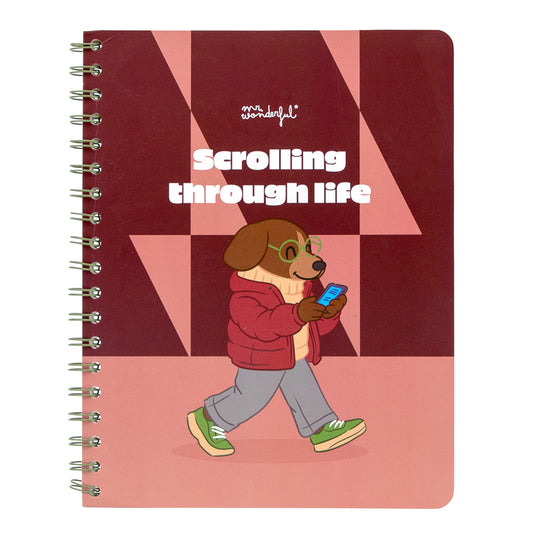 Caderno em espiral A5+ Scrolling Through Life da Mr. Wonderful, fotografia 1