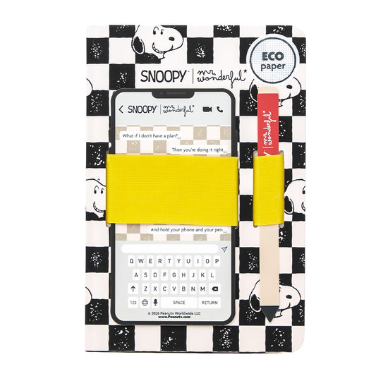Caderno Snoopy A5 com suporte para smartphone e caneta da Mr. Wonderful — fotografia 1