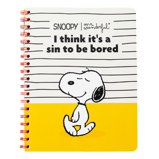 Caderno em espiral Snoopy A5+ We All Have Our Anxieties da Mr. Wonderful, fotografia 1