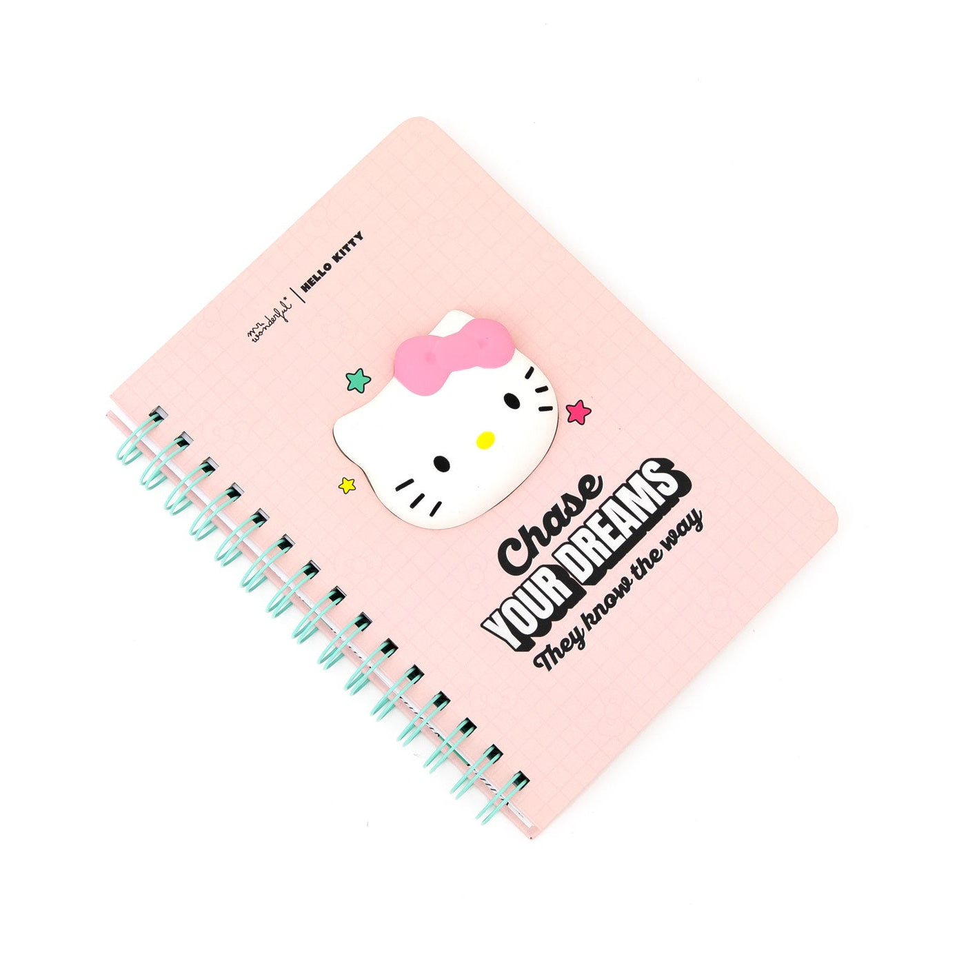 Caderno A5 com squishy Hello Kitty - Chase your dreams, they know the way