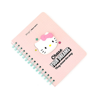Caderno A5 com squishy Hello Kitty - Chase your dreams, they know the way