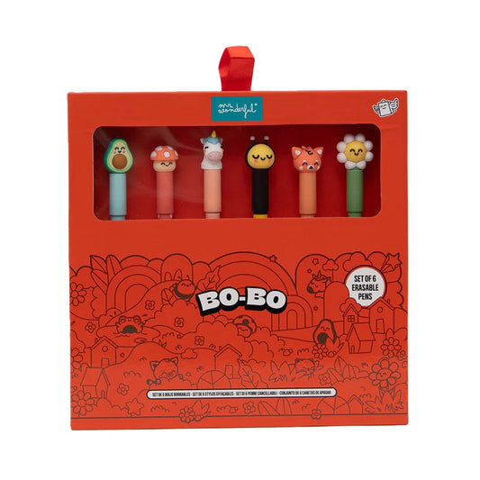 Conjunto de 6 Canetas Apagáveis Bo-Bo - Animais
