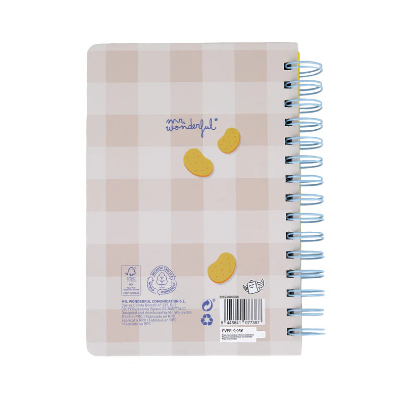 Caderno A5 com squishy Lazy guaxinim - Let's take it easy