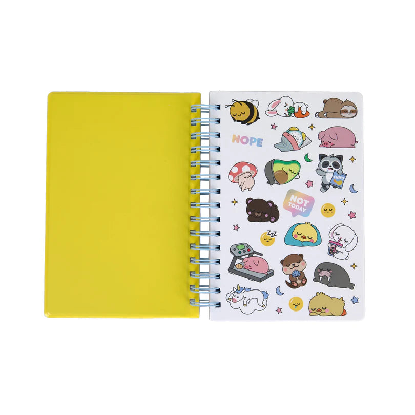 Caderno A5 com squishy Lazy guaxinim - Let's take it easy
