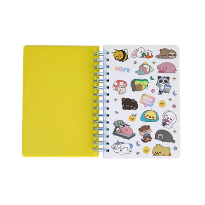 Caderno A5 com squishy Lazy guaxinim - Let's take it easy