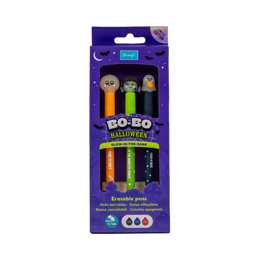 Conjunto de 3 Canetas Apagáveis Bo-Bo – Glow in the Dark — Mr. Wonderful