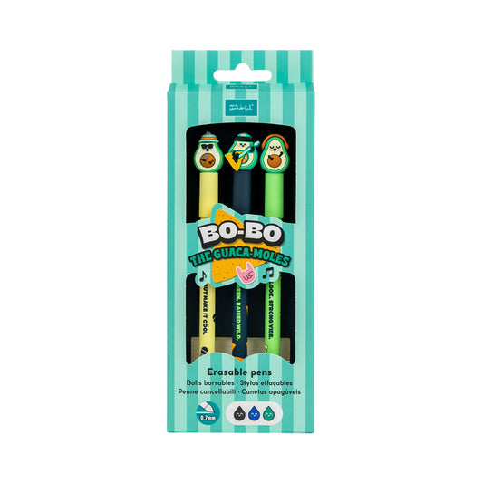 Conjunto de 3 Canetas Apagáveis Bo-Bo Abacate — Mr. Wonderful
