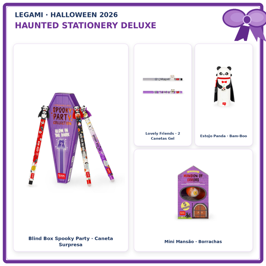 Pack Halloween Legami Haunted Stationery Deluxe — montagem dos produtos reais