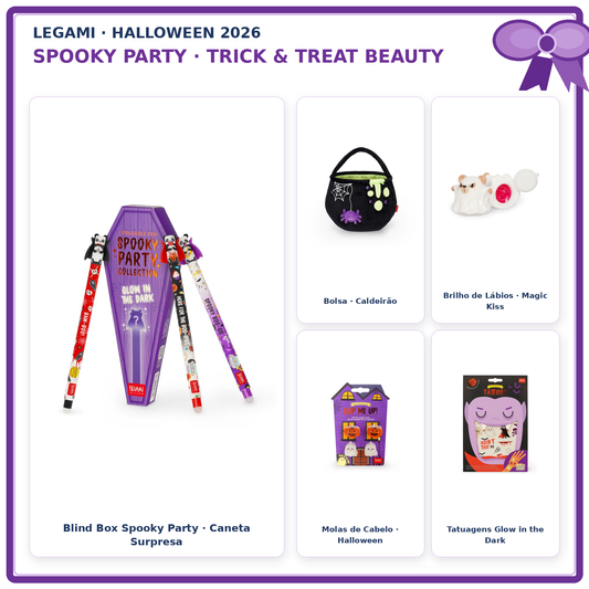 Pack Halloween Legami Spooky Party Trick & Treat Beauty — montagem dos produtos reais