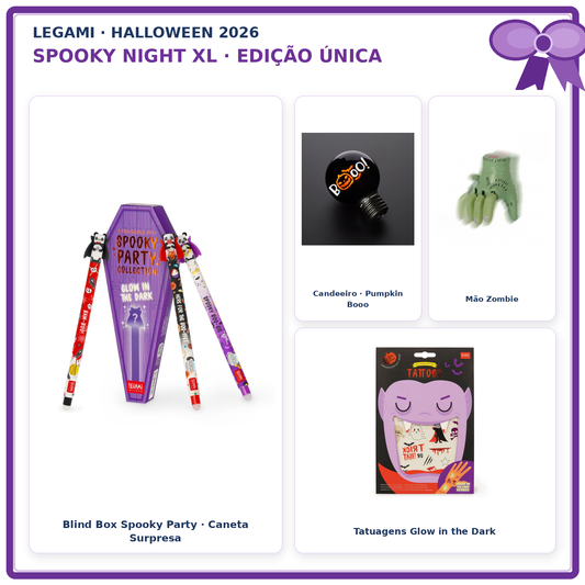 Pack Halloween Legami Spooky Night XL — montagem dos produtos reais