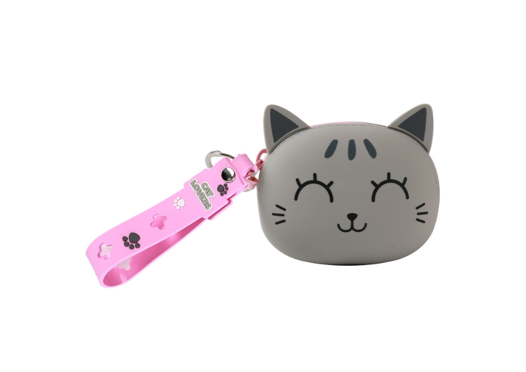 Porta-moedas Silicone Gato Cinza itotal